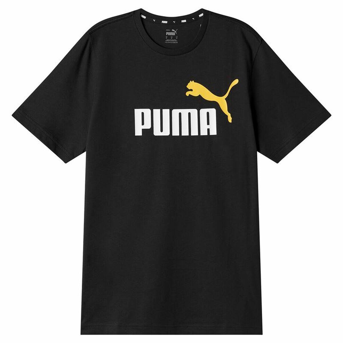 Heren-T-Shirt met Korte Mouwen Puma Ess+ 2 Col Logo Zwart 1/3
