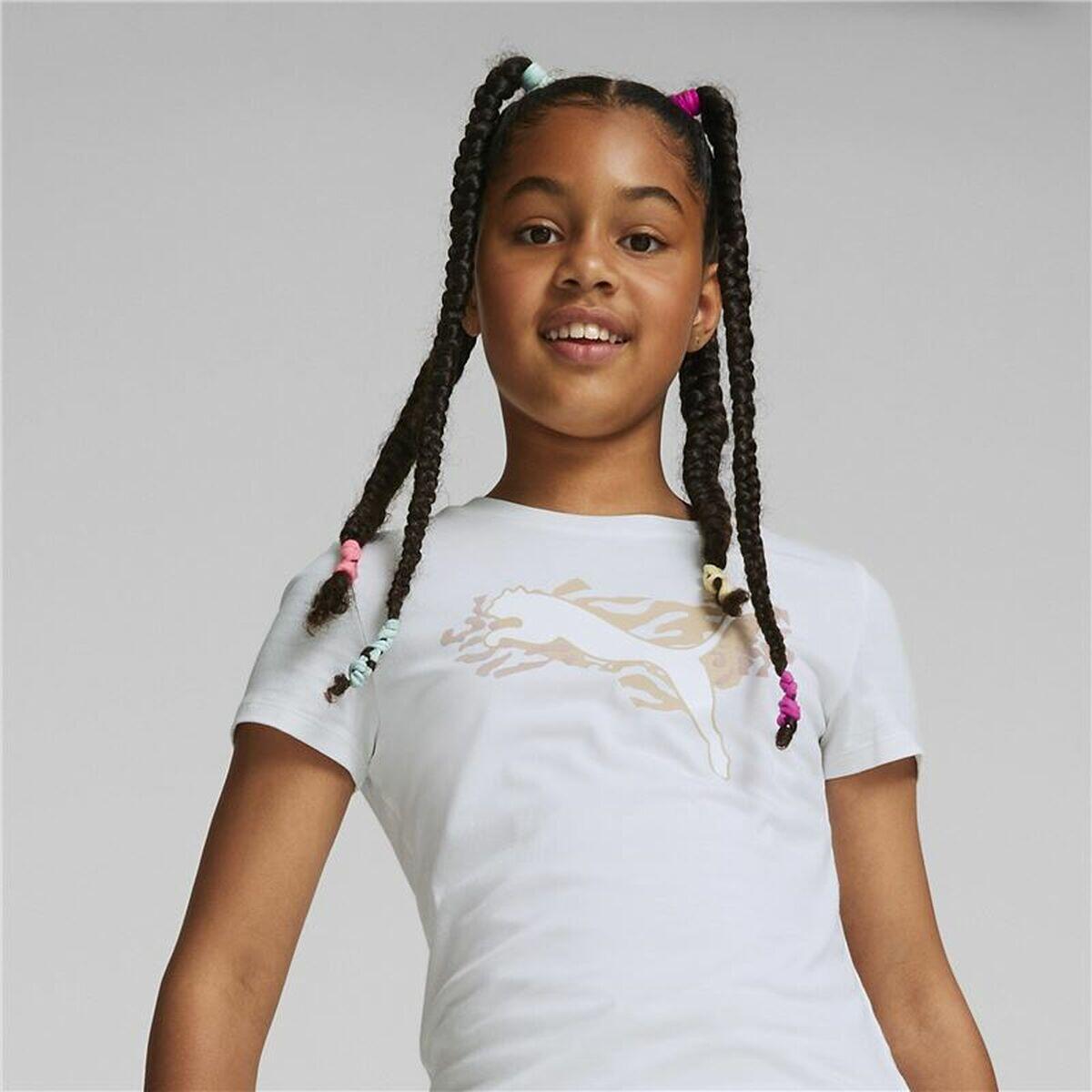 Camiseta de Manga Corta Infantil Puma Alpha Blanco 5/5