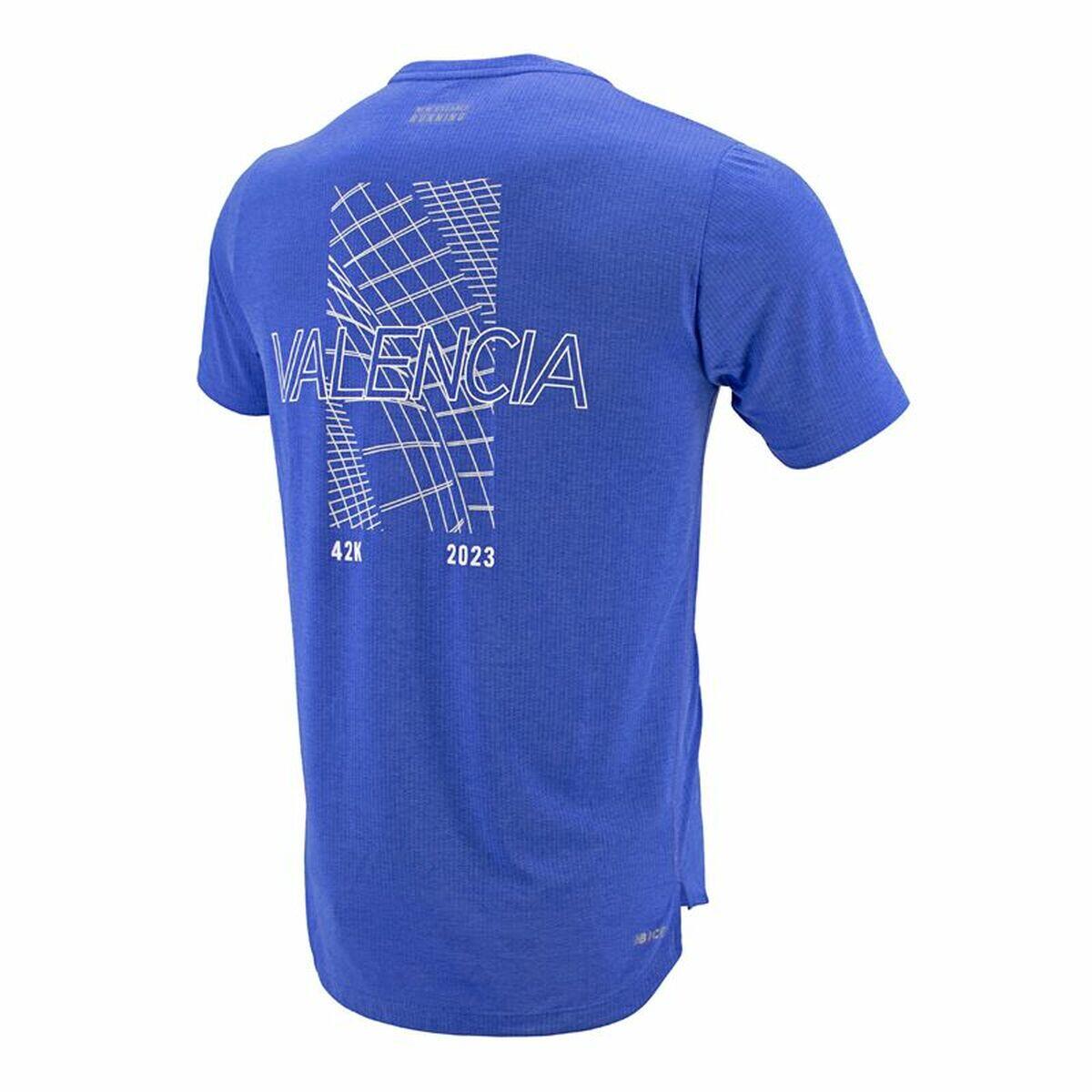 T-shirt à manches courtes homme New Balance Valencia Marathon Bleu 2/5