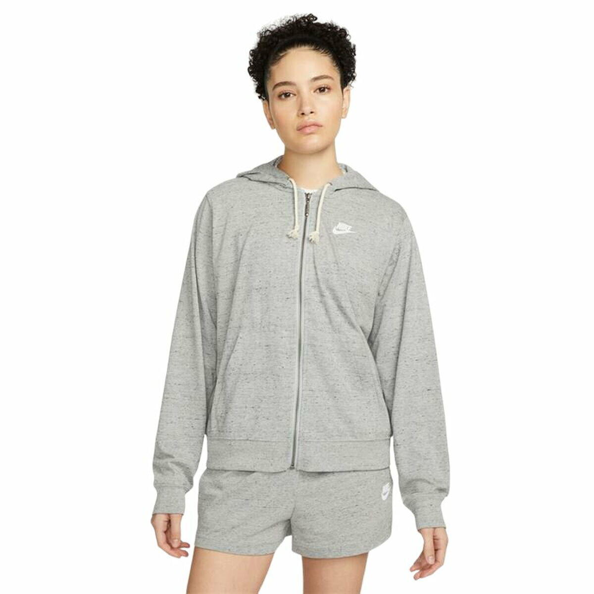 NIKE Casaco de Desporto Nike Sportswear Gym Mulher Cinzento