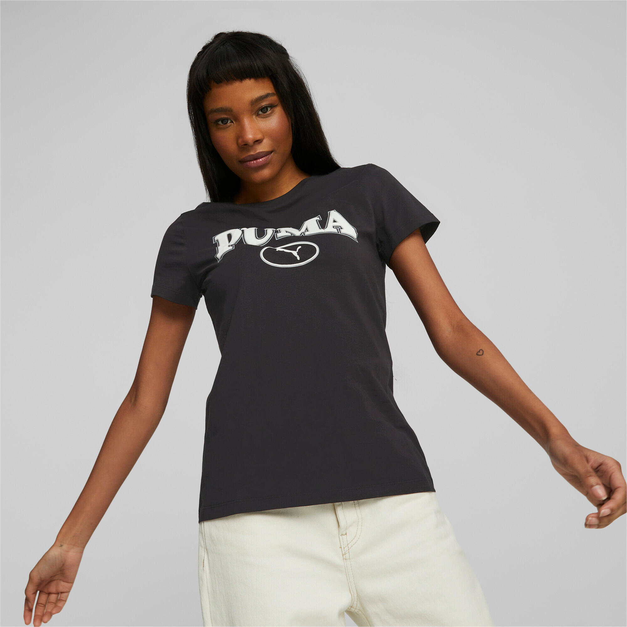 Dames-T-Shirt met Korte Mouwen Puma Squad Graphicc Zwart 3/5