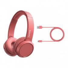 Auriculares Inalámbricos Philips TAH4205 con Micrófono y Bluetooth -  Rojos