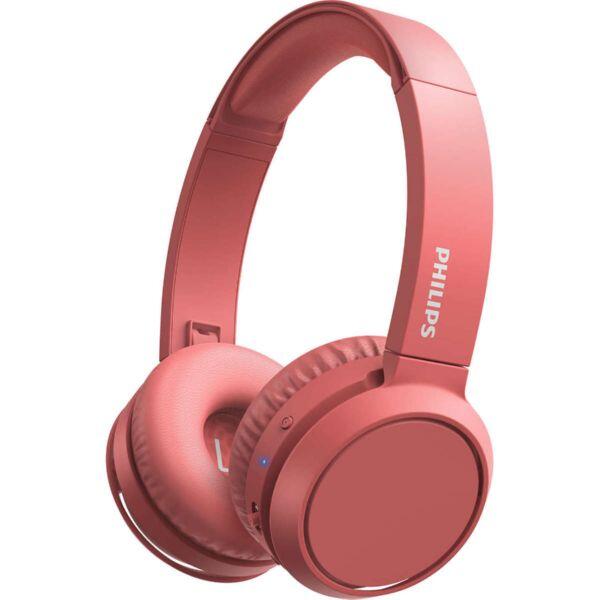PHILIPS Auriculares Inalámbricos Philips TAH4205 con Micrófono y Bluetooth -  Rojos