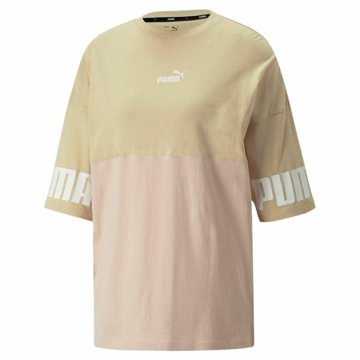 Camiseta de Manga Corta Mujer Puma Colorblock Beige 2/5