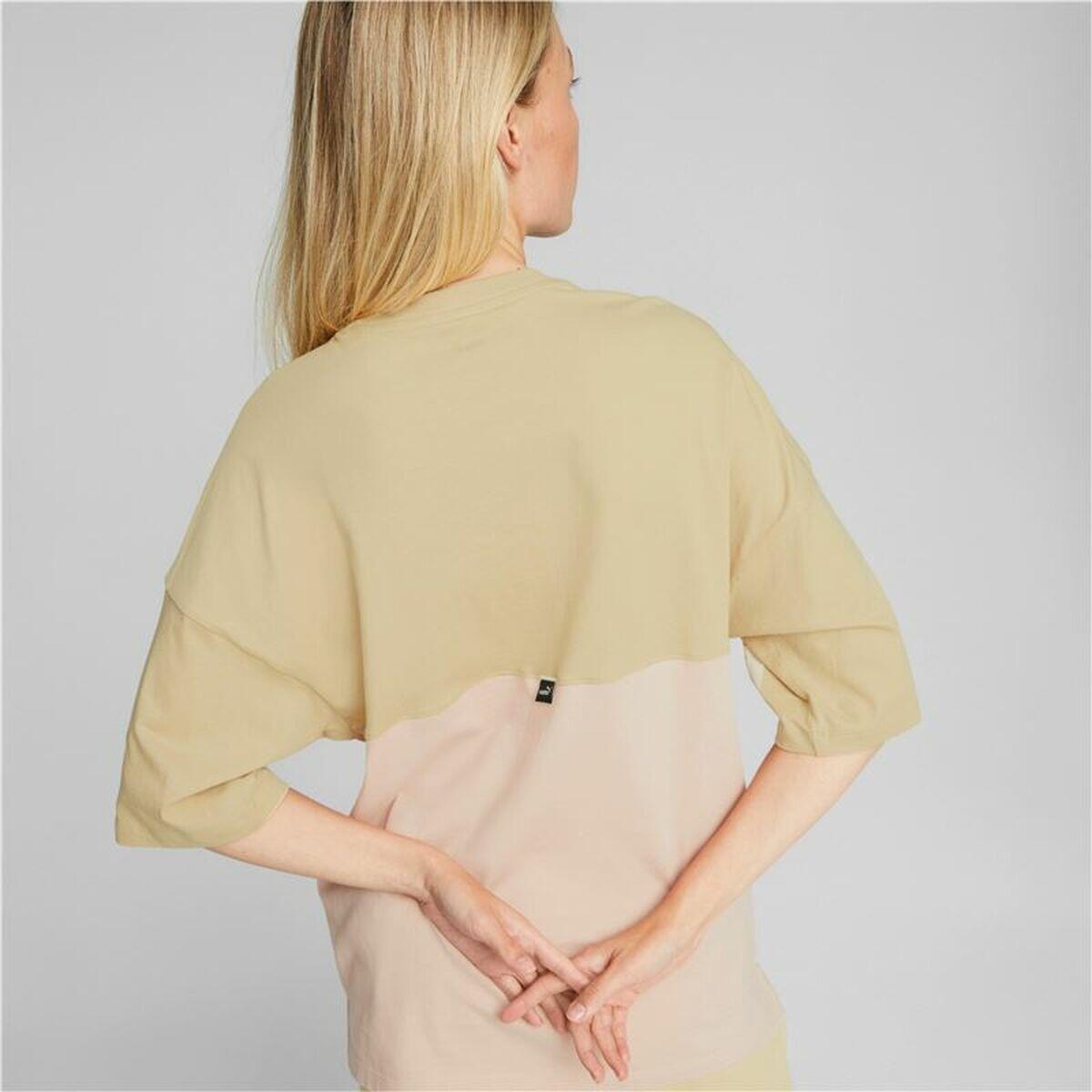 Camiseta de Manga Corta Mujer Puma Colorblock Beige 4/5