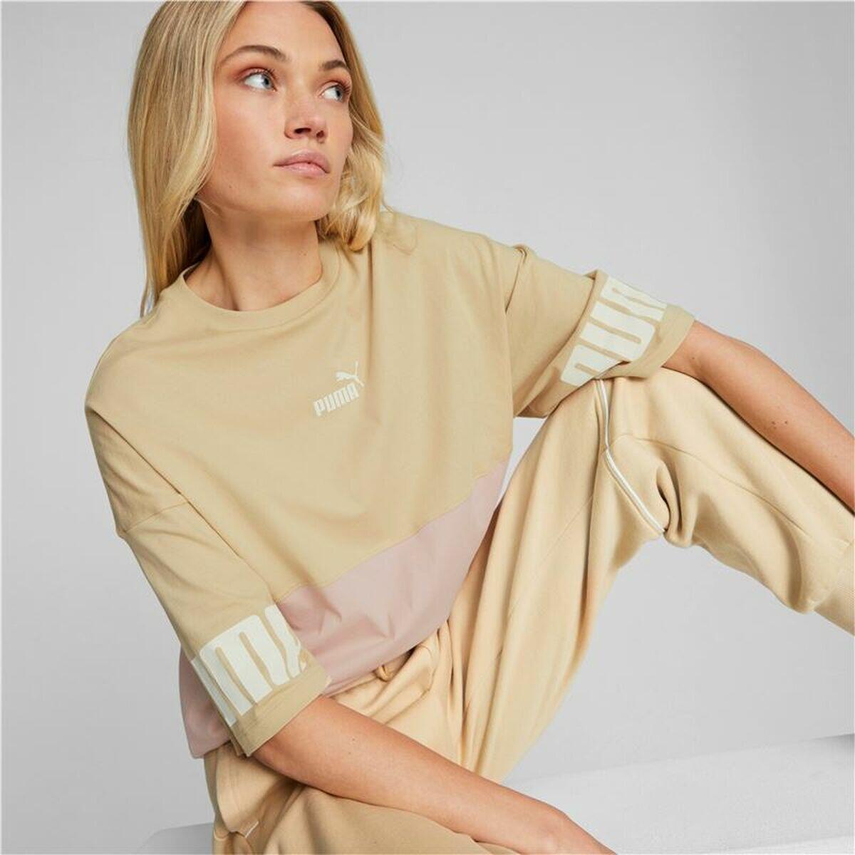 Camiseta de Manga Corta Mujer Puma Colorblock Beige 3/5