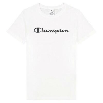Dames-t-shirt met korte mouwen champion big script logo wit