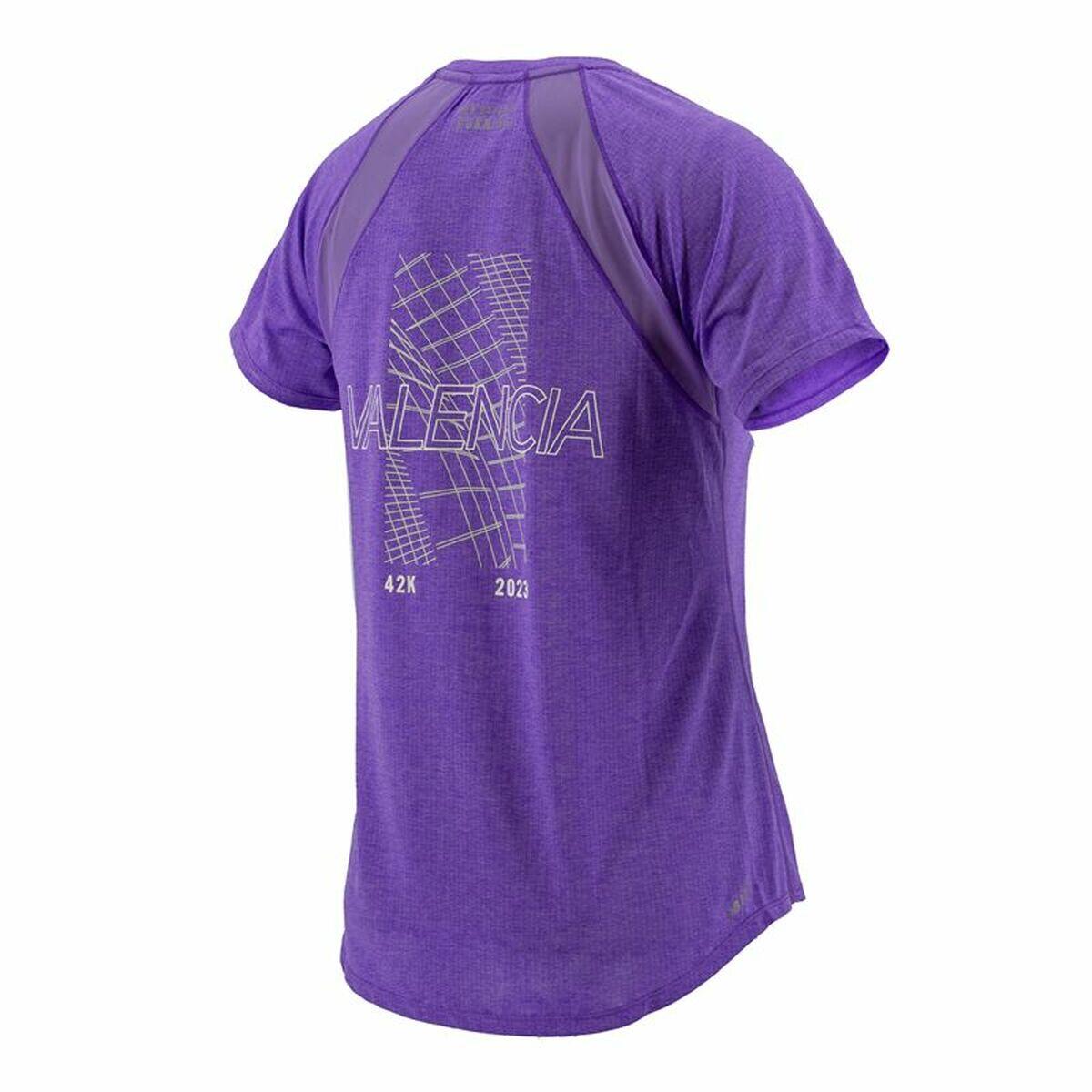 Dames-T-Shirt met Korte Mouwen New Balance Valencia Marathon Paars 2/3
