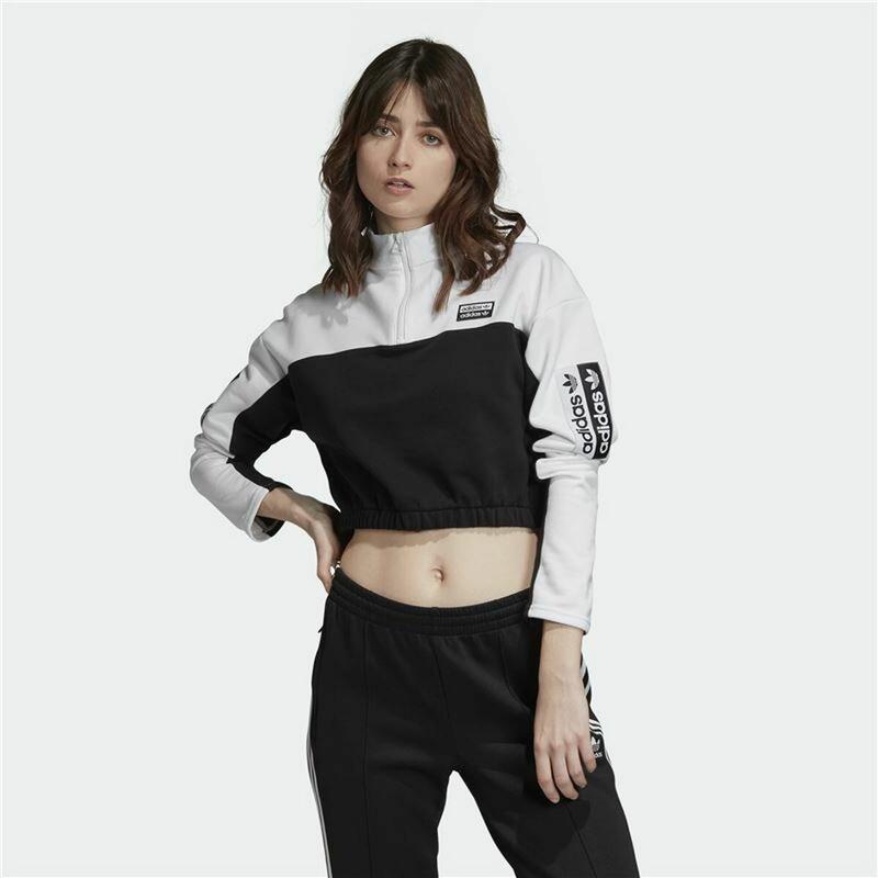 Camiseta de Manga Corta Mujer Adidas Cropped  Blanco