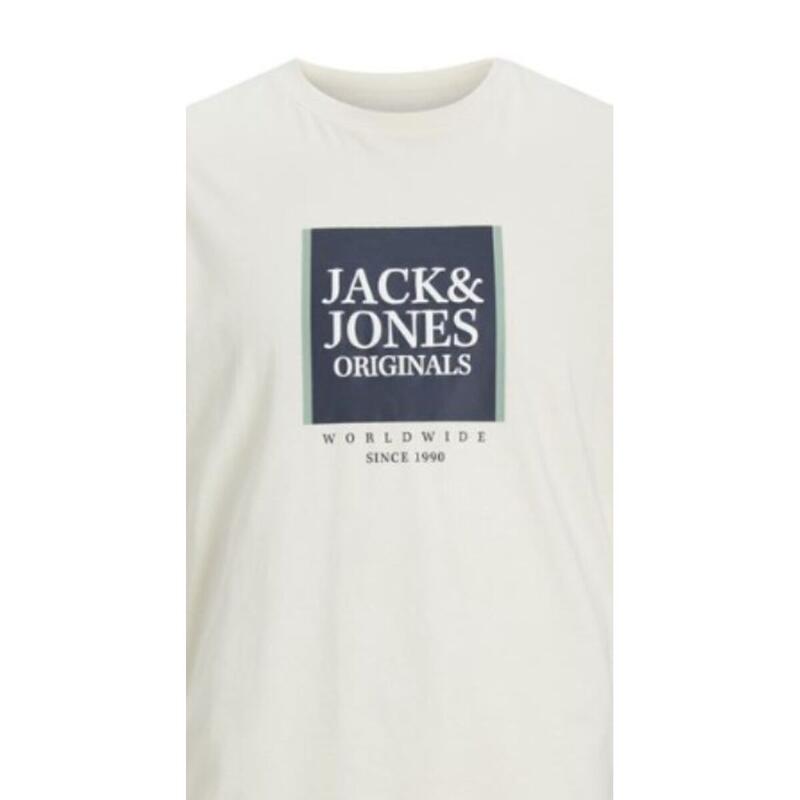 Camiseta de Manga Corta Hombre Jack & Jones Lafayette Box Beige