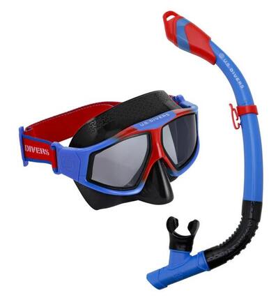 US Divers Avila LX Maske und Schnorchel-Set - Blau/Rot