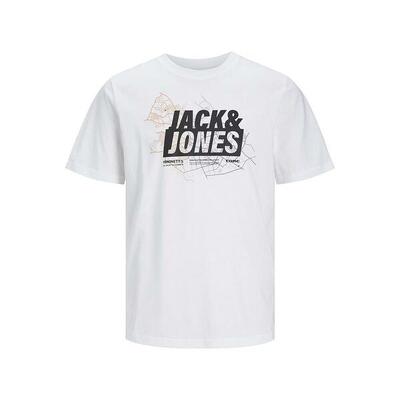 Heren-t-shirt met korte mouwen jack & jones logo tee ss 12252376 wit