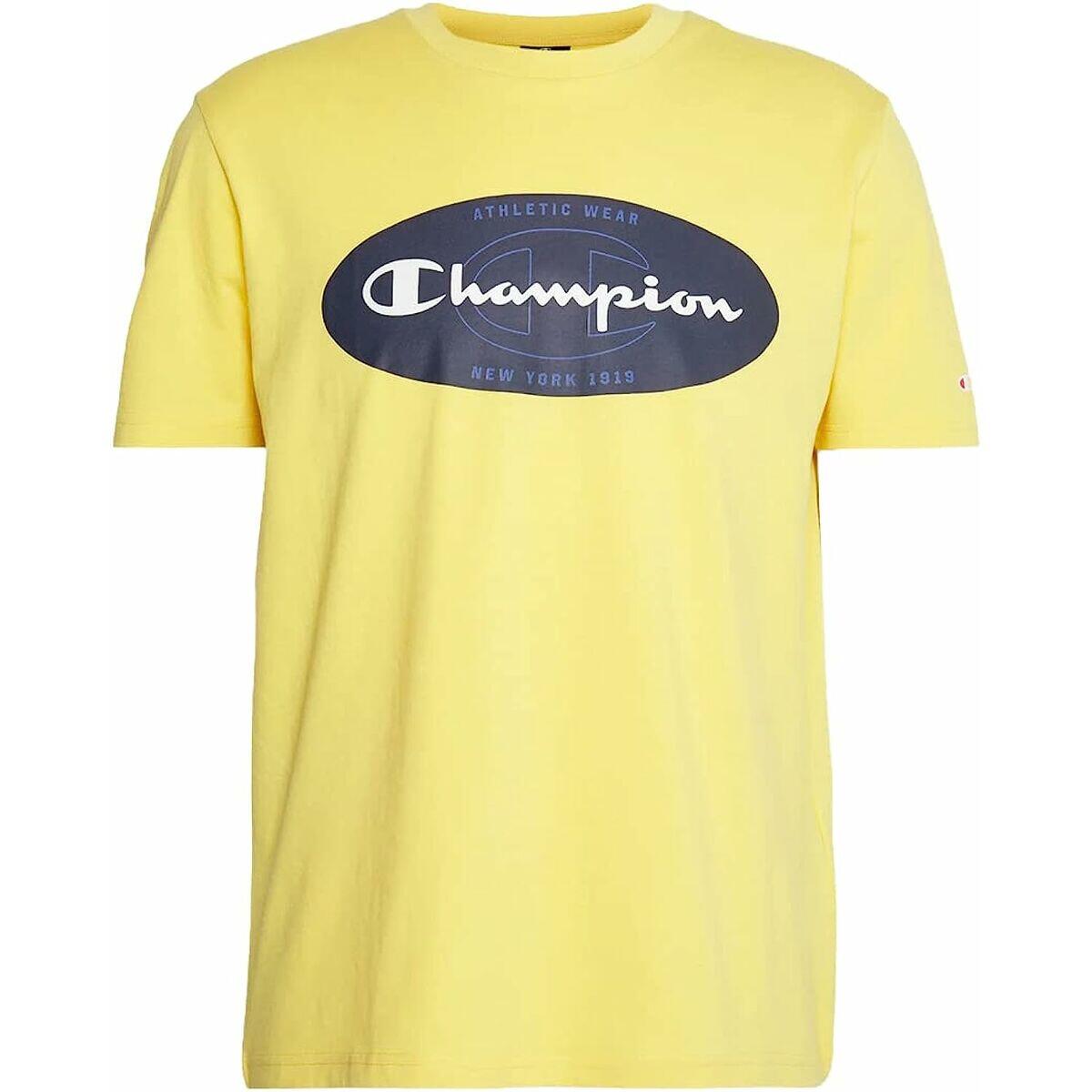 T-shirt à manches courtes homme Champion Crewneck Jaune 1/5