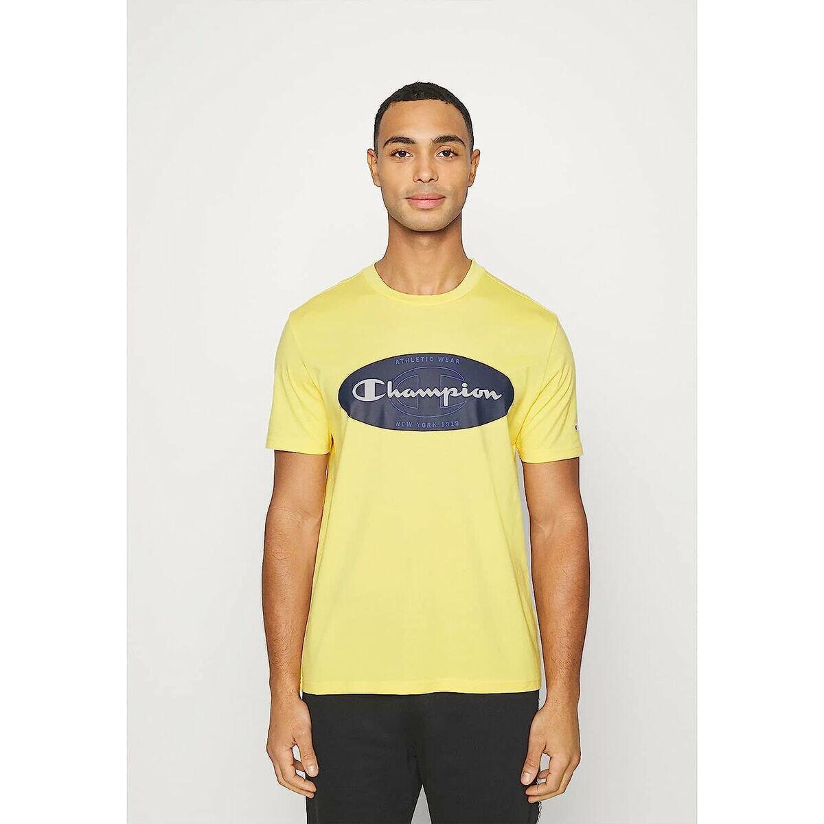 T-shirt à manches courtes homme Champion Crewneck Jaune 3/5