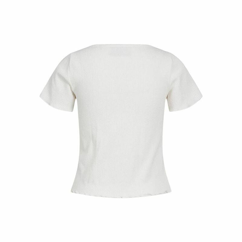 Camiseta de Manga Corta Mujer Jack & Jones Jxlucinda Str Ss  Blanco