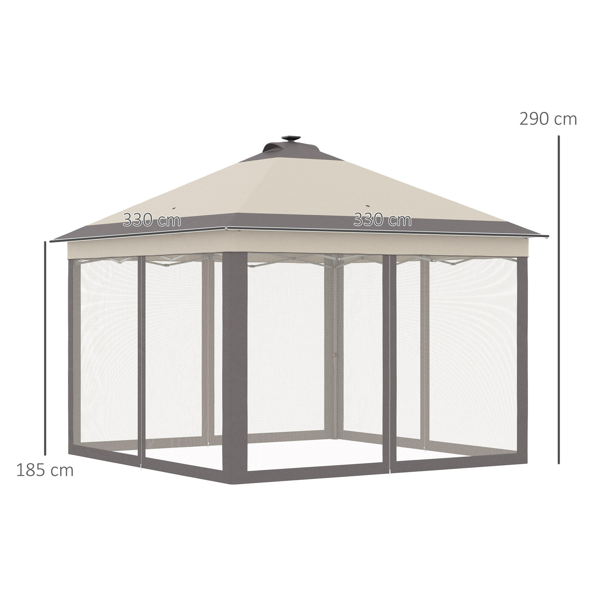 Pérgola dobrável bege Outsunny 3/7