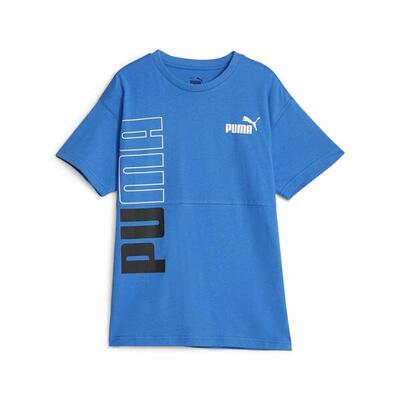 T-shirt met korte mouwen voor kinderen puma power colorblock blauw