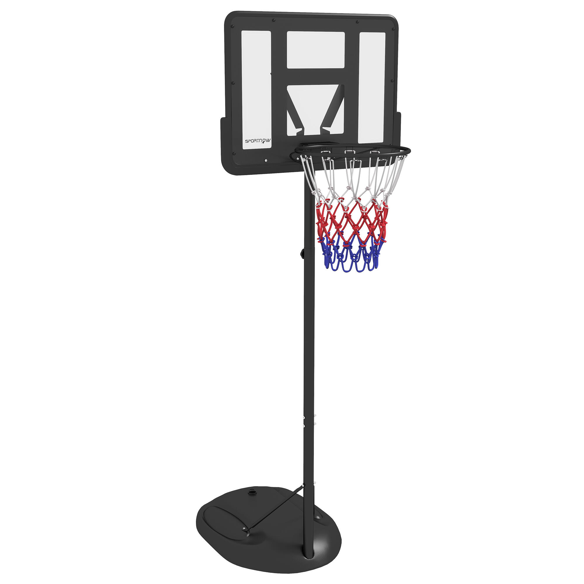 SPORTNOW SPORTNOW Canestro Basket ad Altezza Regolabile in Acciaio e PE Nero