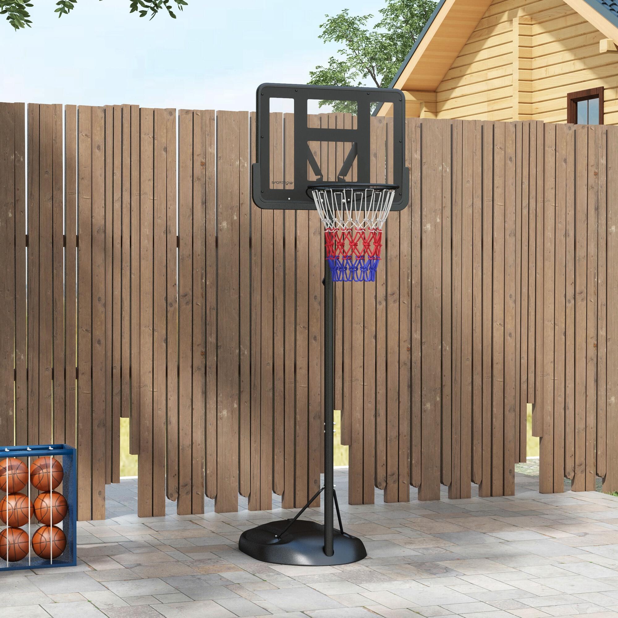 Tabela de basquetebol 81x58x216-277 cm preto SPORTNOW 2/7