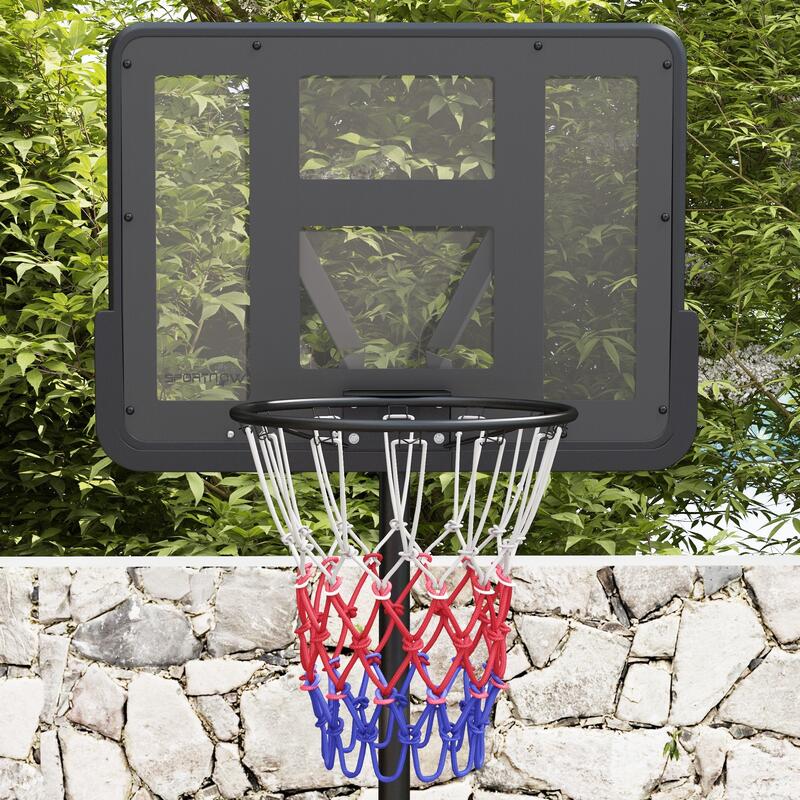 Tabela de basquetebol 81x58x216-277 cm preto SPORTNOW