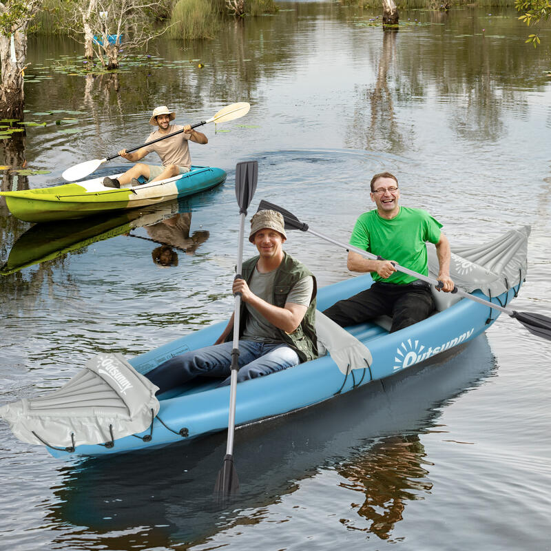 Kayak Hinchable Outsunny 318x80x50 cm Azul