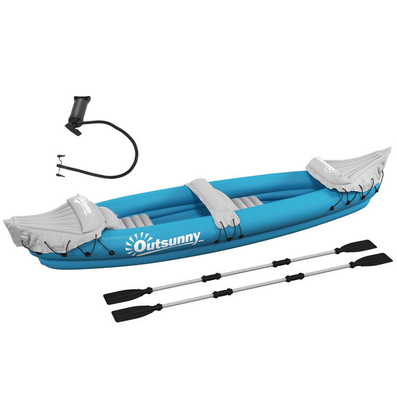 Kayak Hinchable Outsunny 318x80x50 cm Azul