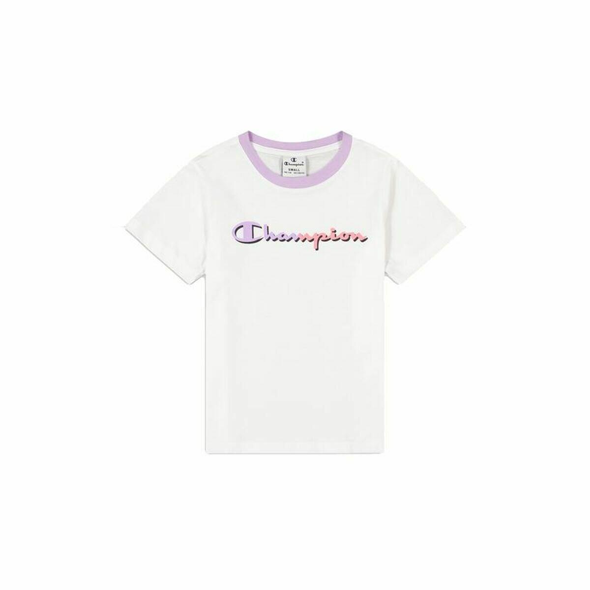 Camiseta de Manga Corta Infantil Champion Crewneck Blanco 2/4