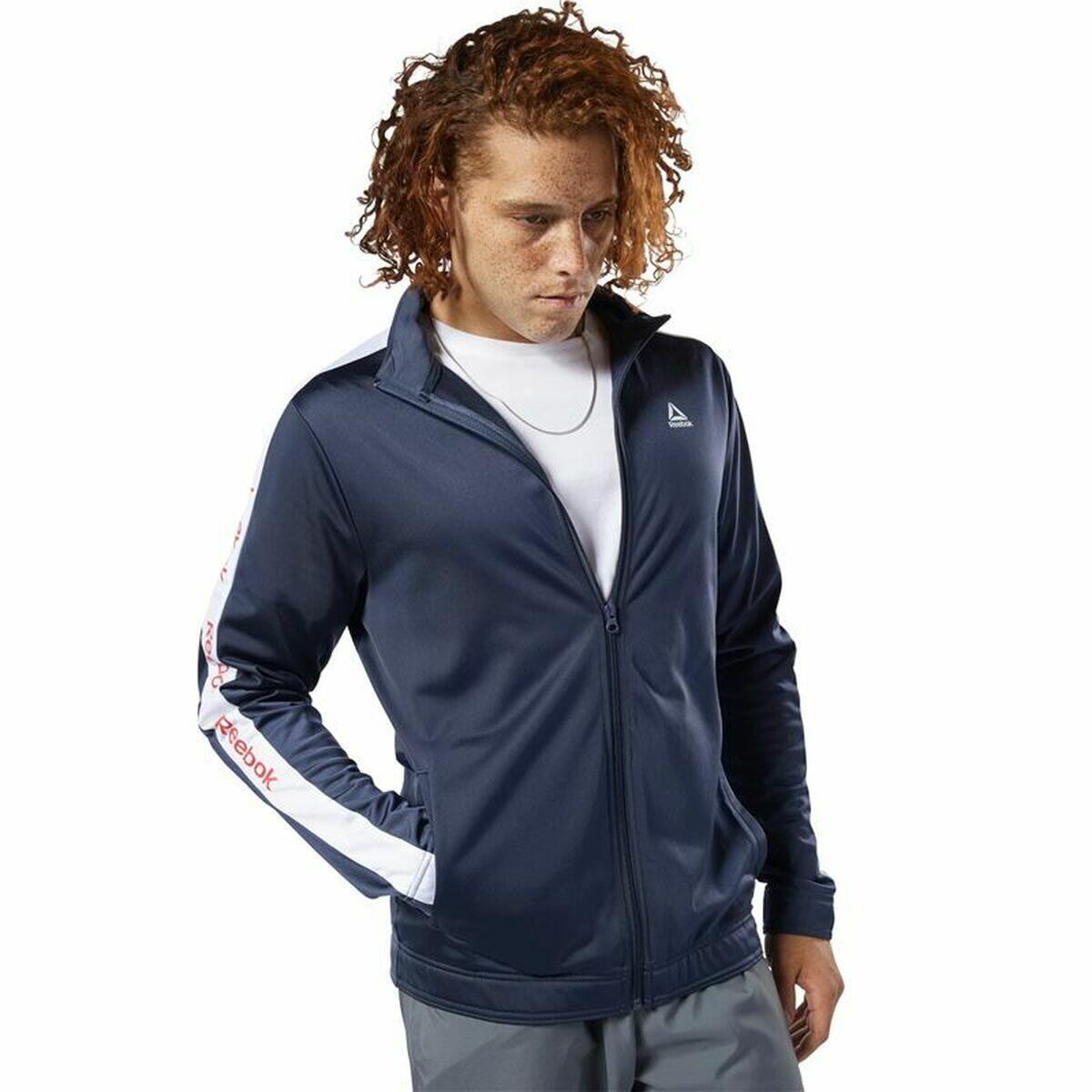 Heren Sportjas Reebok Essentials Linear Logo Donkerblauw 5/5
