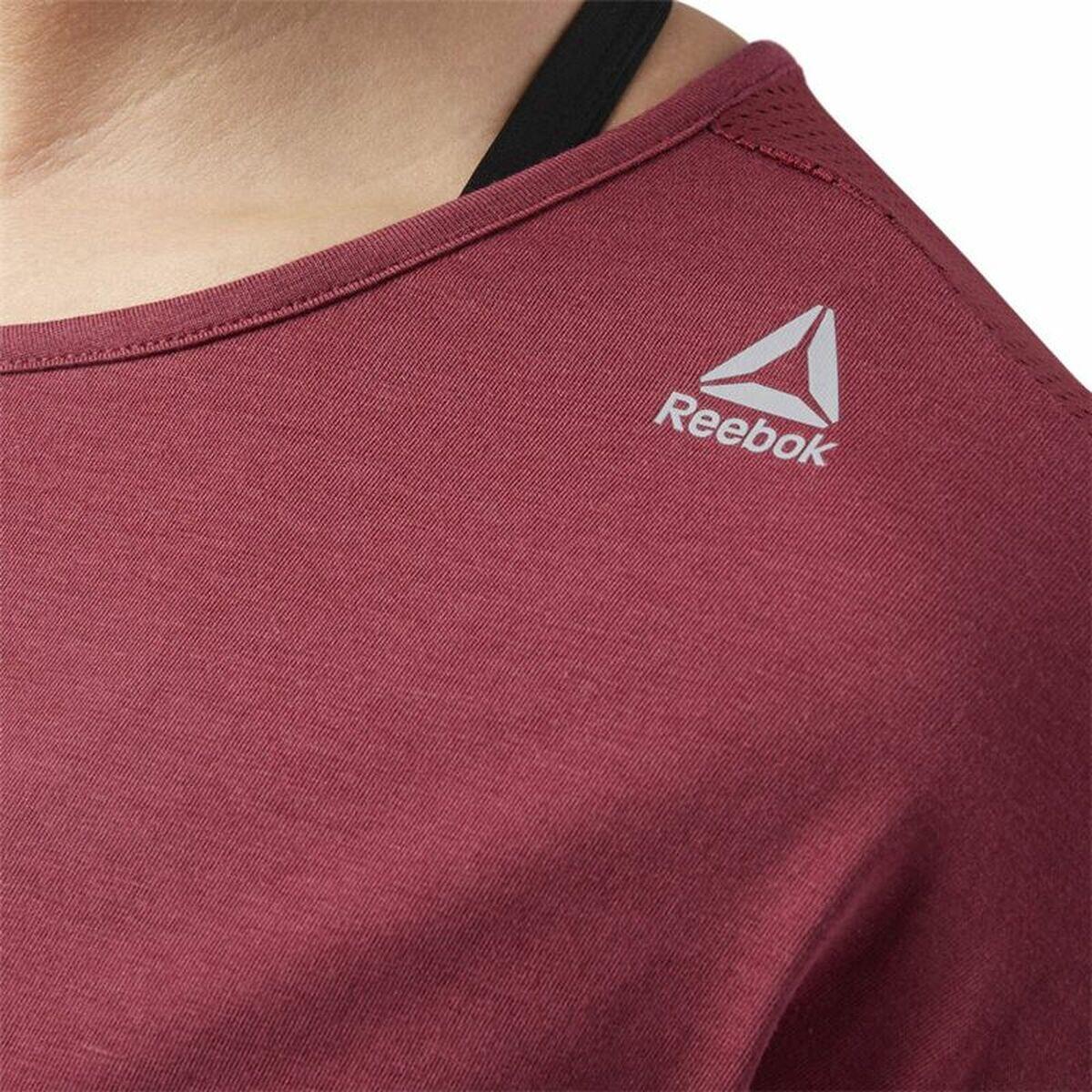 Maglia a Maniche Corte Donna Reebok Work Mesh Rosso Scuro REEBOK Decathlon
