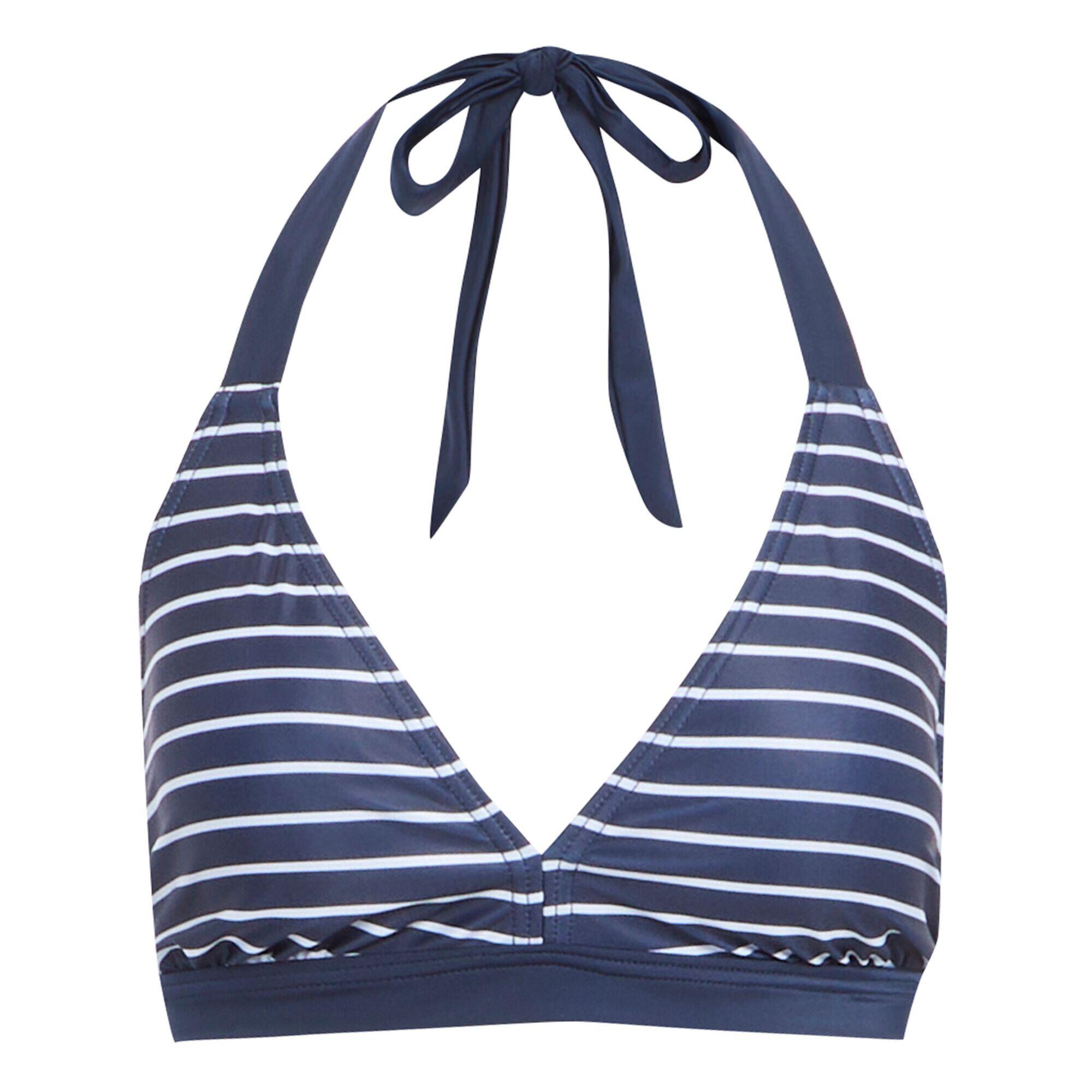 Top de biquíni às riscas Flavia para senhora e senhora Azul Marinho / Branco