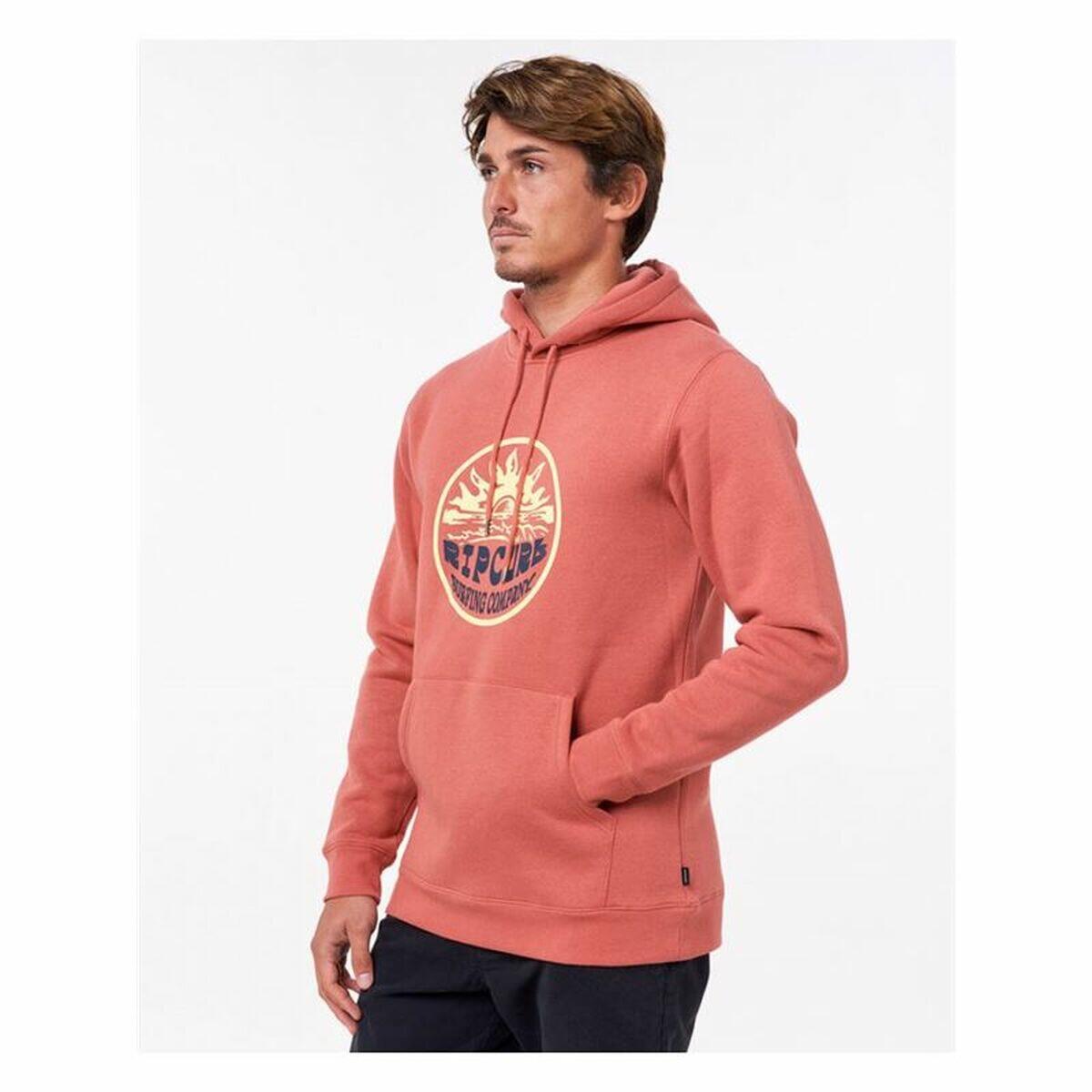 Felpa con Cappuccio Uomo Rip Curl Down The Line Salmone 3/5