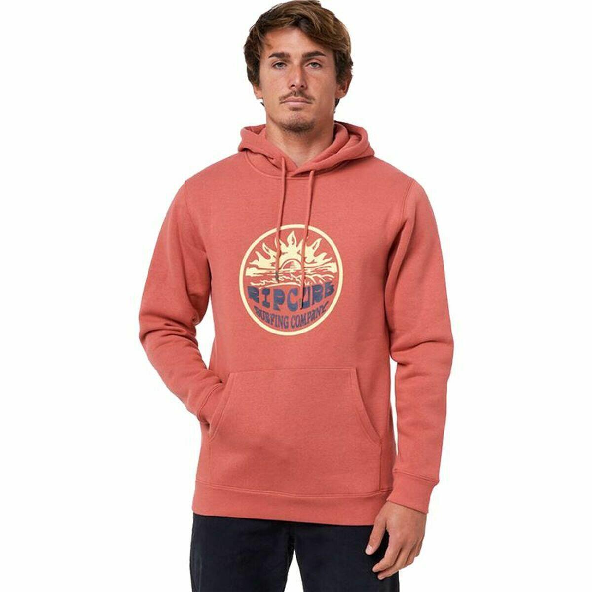 Felpa con Cappuccio Uomo Rip Curl Down The Line Salmone 2/5