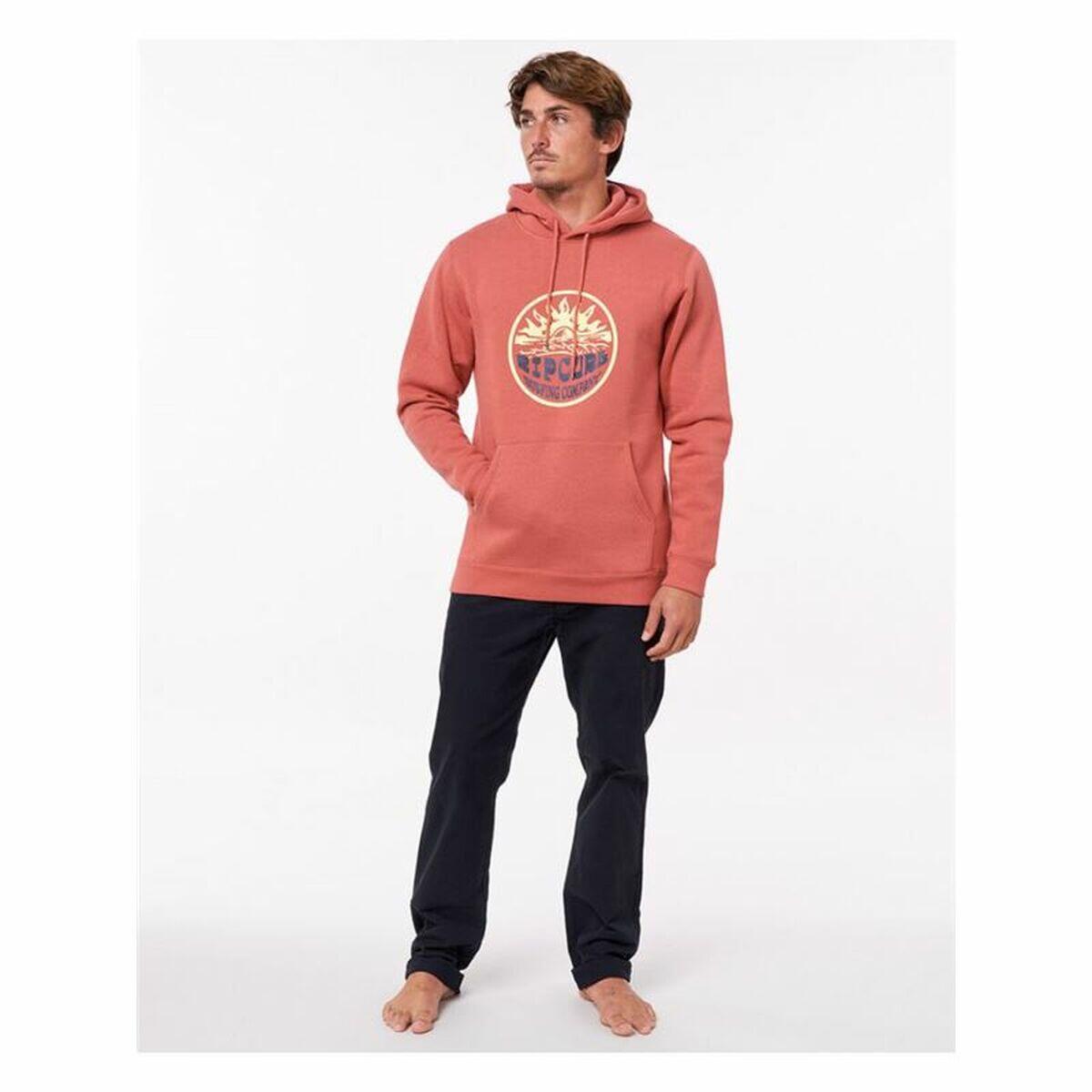 Felpa con Cappuccio Uomo Rip Curl Down The Line Salmone 4/5