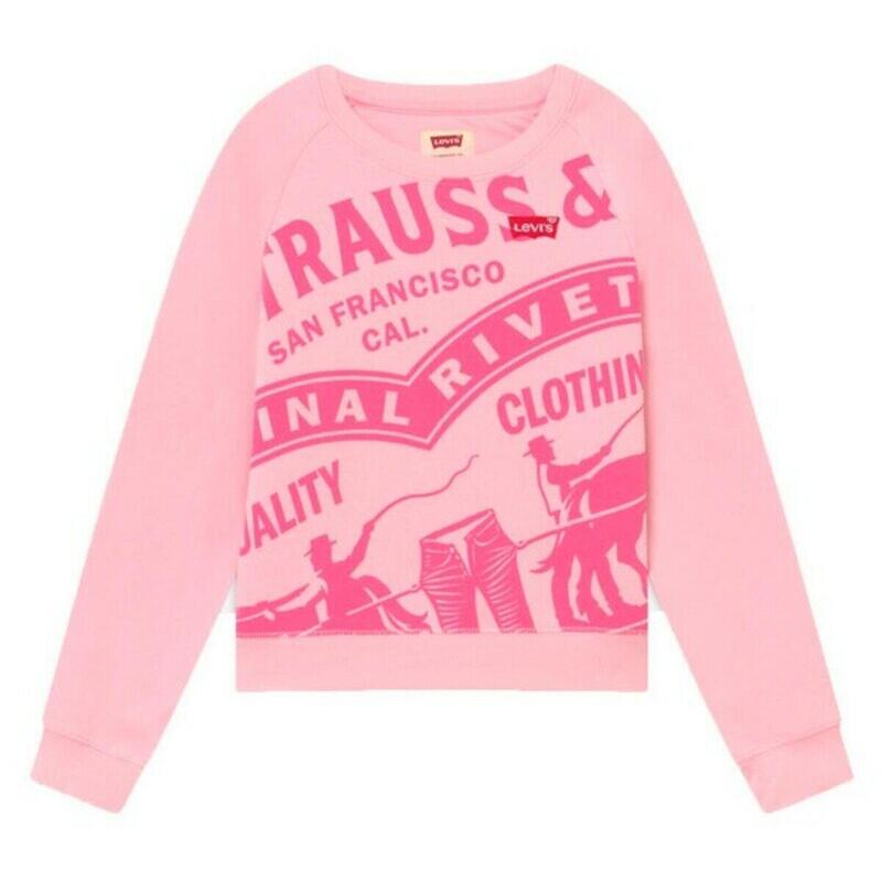 Felpa per Bambini Levi's HIGH RISE RAGLAN Rosa