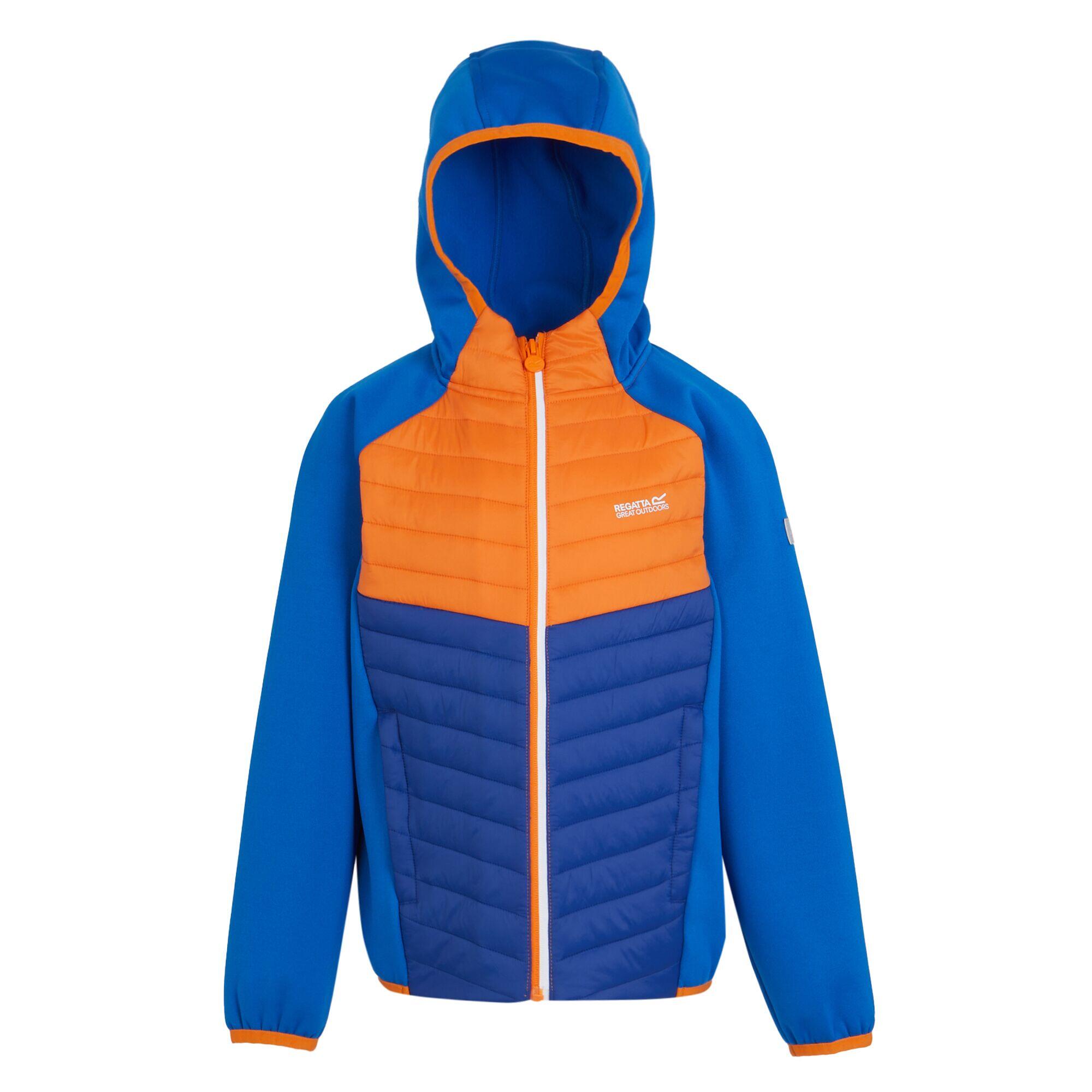 KIELDER Children's hybrid jacket (Oxford blue / Khaki orange)