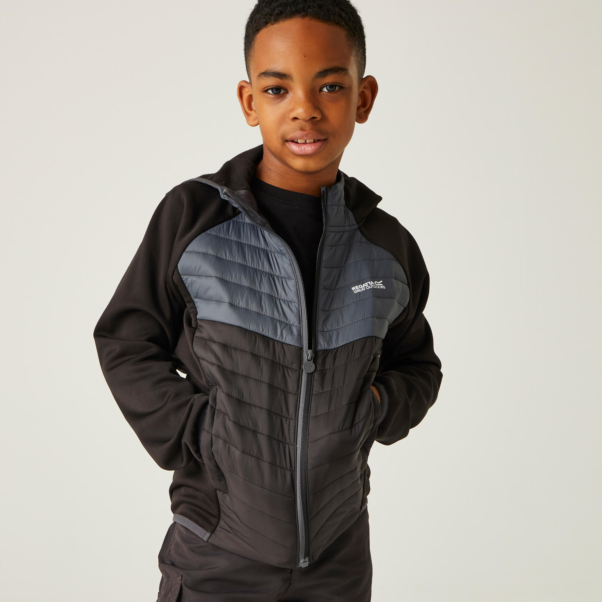Regatta - Veste De Randonnée Hybride Matelassée Enfant Kielder Viii - Doudoune Synthétique - Noir -  4 À 6 Ans - Decathlon