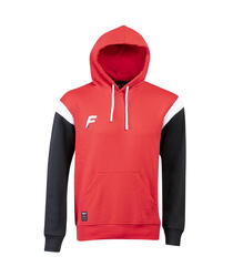 Sweat capuche de rugby Force XV CONQUETE rouge-noir