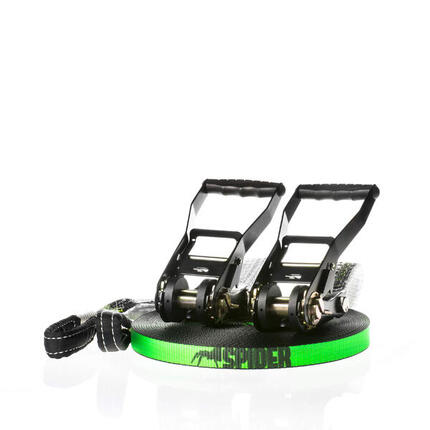 Slackline Kit Longline - Fly Line 25, 2 Ratschen Weiß, Gurtband 2,5m, Sling Bag,