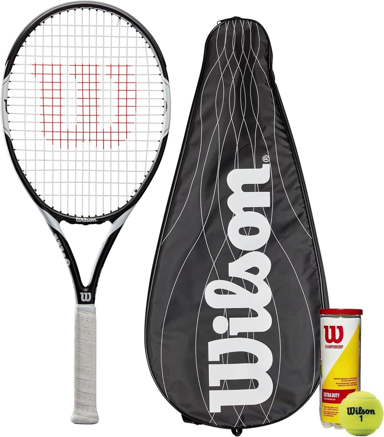 WILSON Wilson Federer Team 105 Graphite Tennis Racket, Cover & Tennis Balls