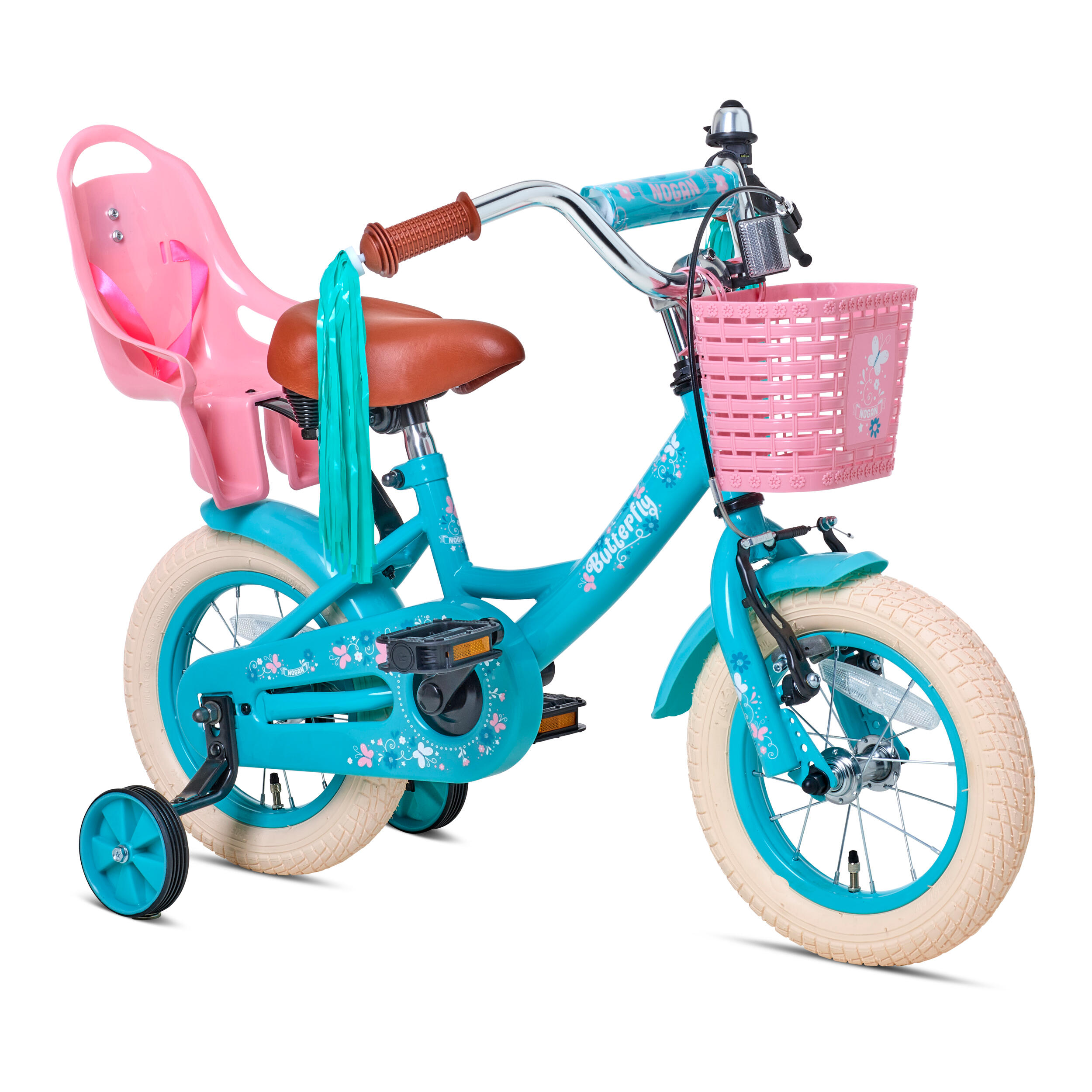 Nogan Butterfly Kinderfiets - 12 inch - Turquoise 2/4