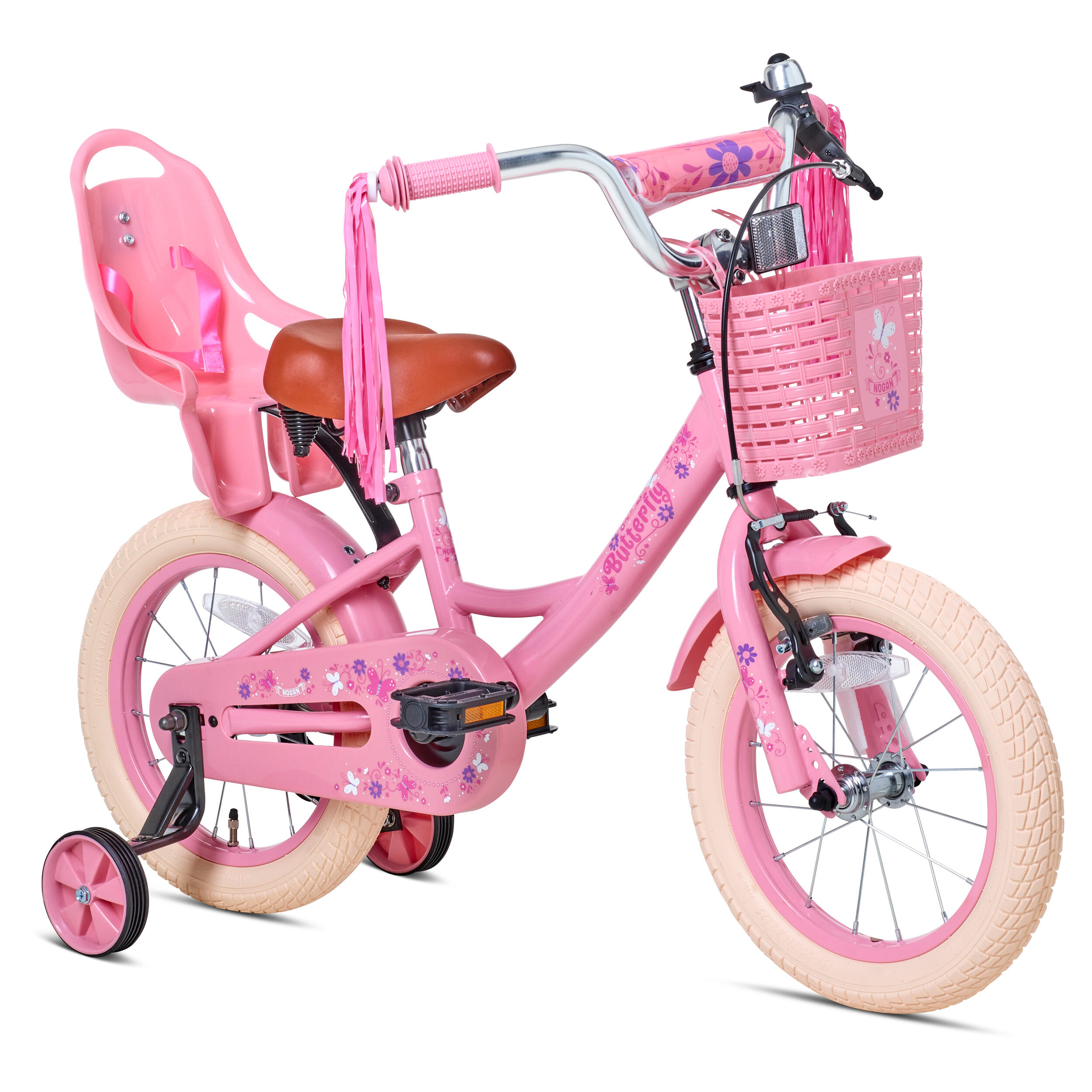 Nogan Butterfly Kinderfiets - 14 inch - Roze 2/4
