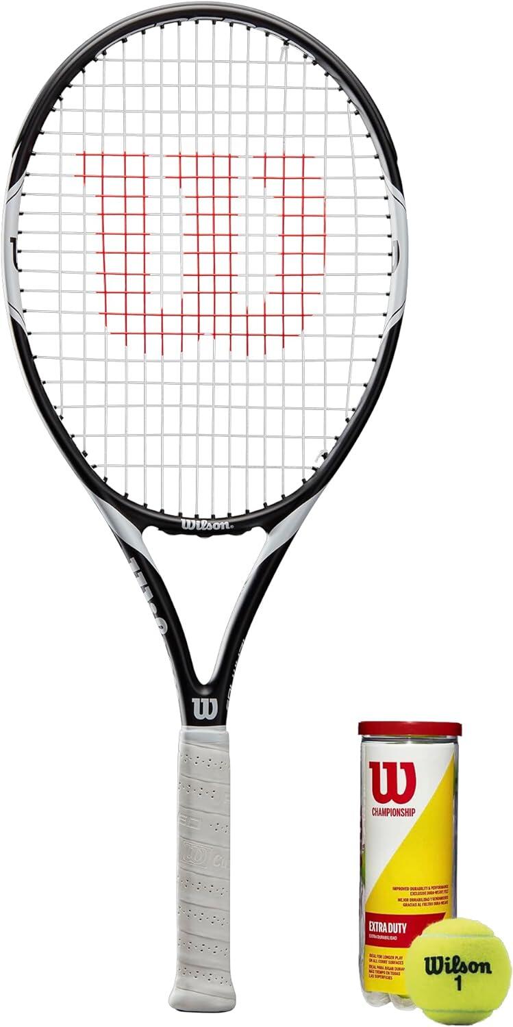 WILSON Wilson Federer Team 105 Graphite Tennis Racket & Tennis Balls