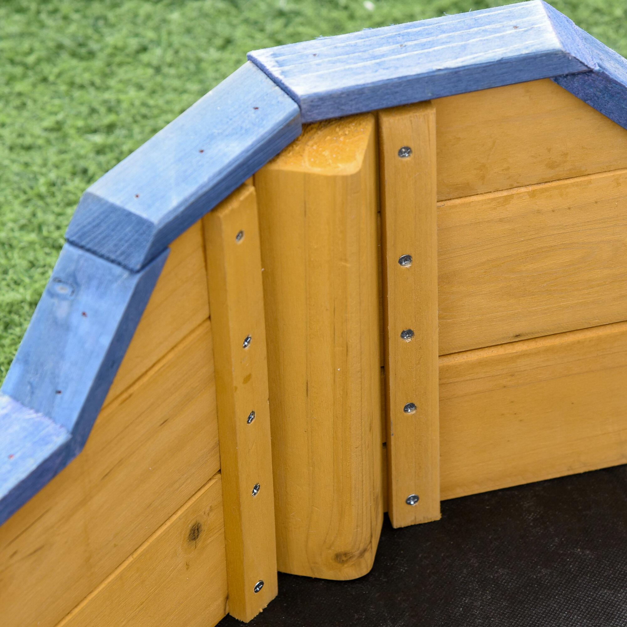 Caixa de Areia Infantil Outsunny 158x78x45.5 cm Cor de madeira natural 5/7