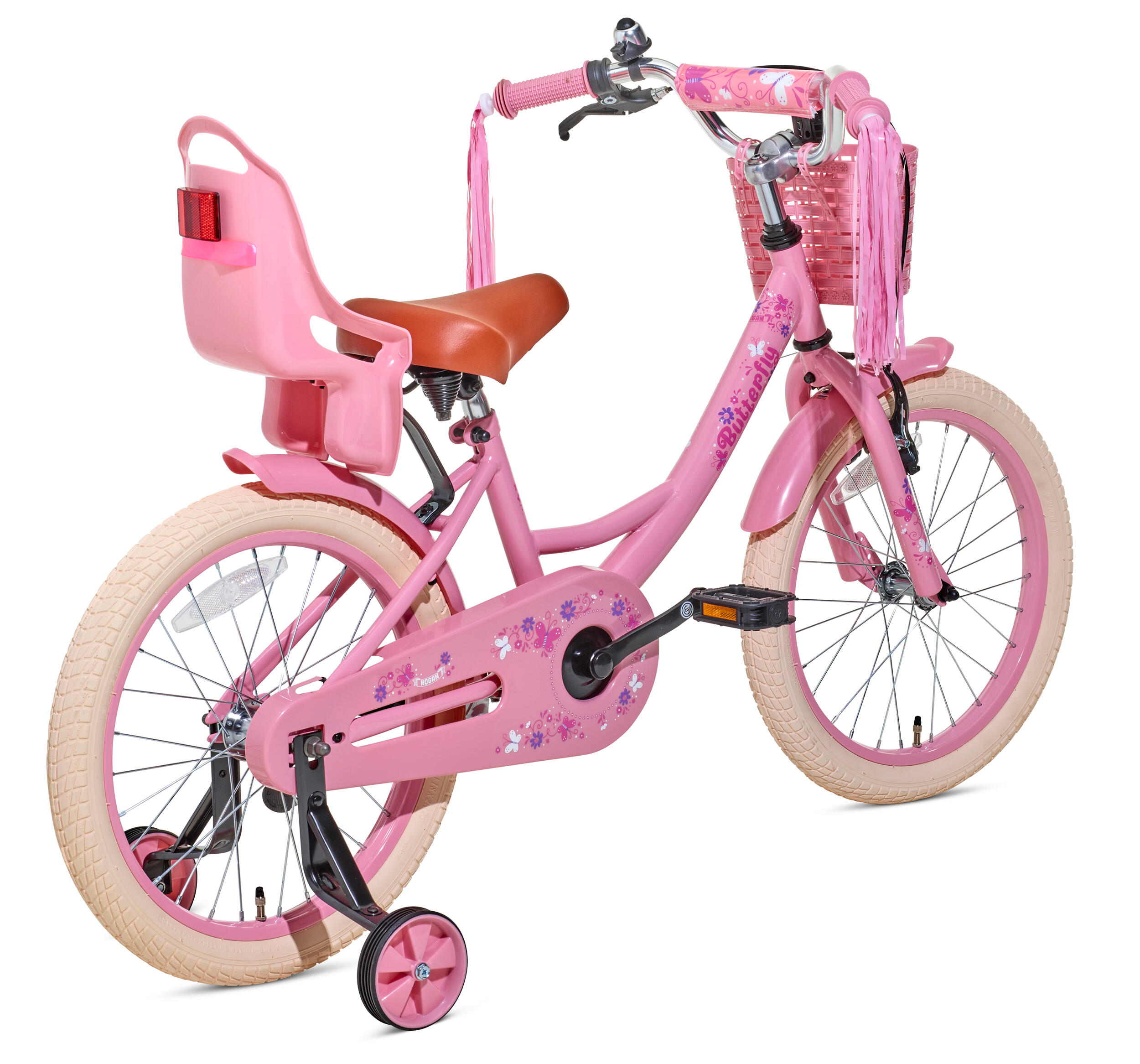 Nogan Butterfly Kinderfiets - 18 inch - Roze 3/4