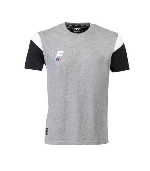 Tee-shirt de rugby Force XV CONQUETE gris-blanc-noir