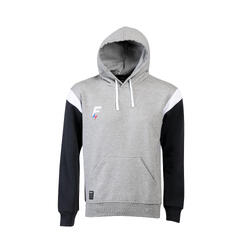 Sweat capuche de rugby Force XV CONQUETE gris-noir