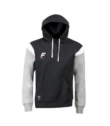 Sweat capuche de rugby Force XV CONQUETE noir-jaune