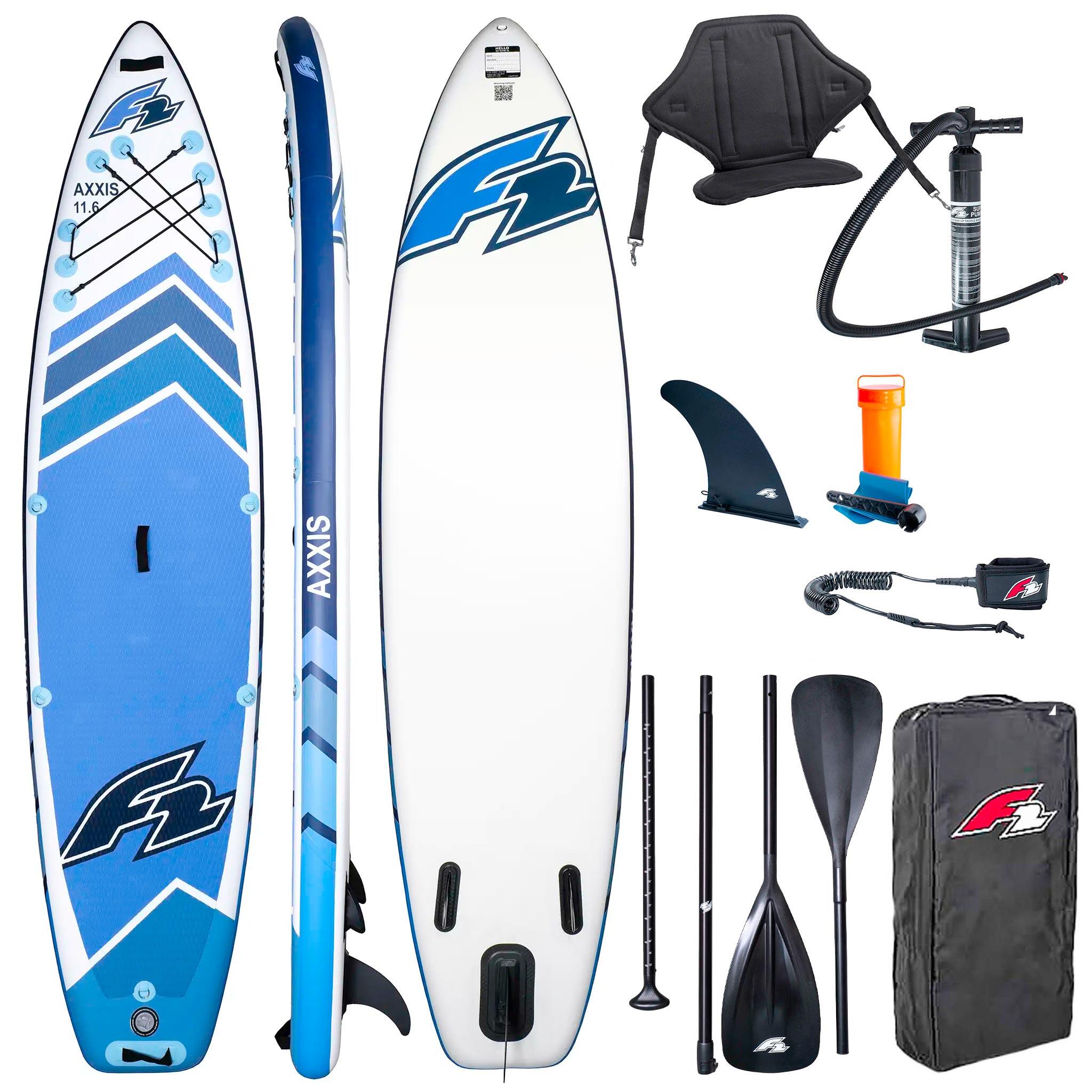 F2 Nafukovací SUP prkno F2 Axxis 11'6“ Light Blue Combo Pádlo 2v1 a sedadlo