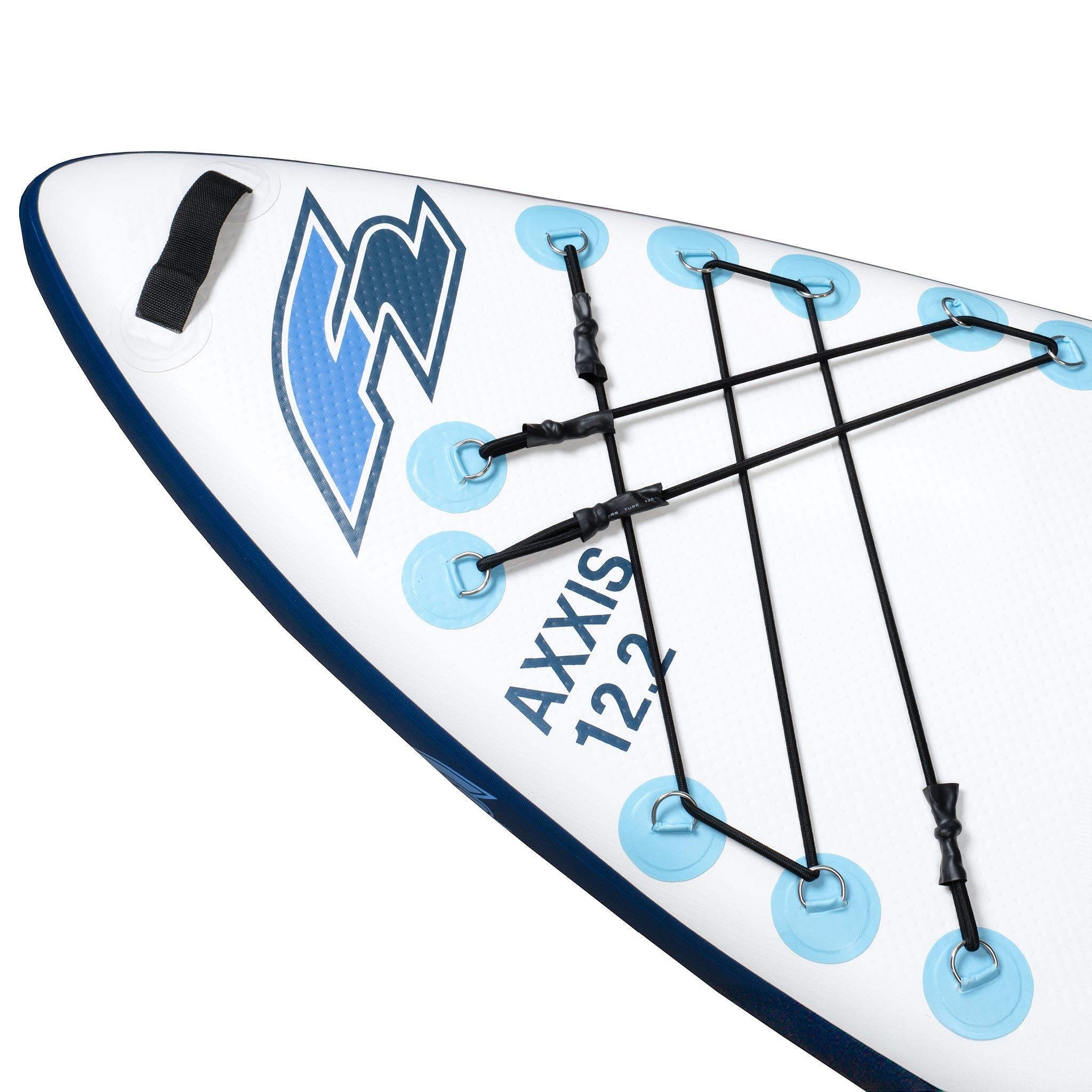 SUP F2 opblaasbaar board Axxis 12'2” Lichtblauw Combo Peddel 2in1 kajakzitje 6/7