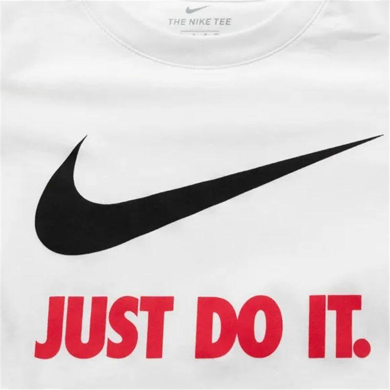 T-Shirt met Korte Mouwen voor kinderen Nike Swoosh Just Do It Wit